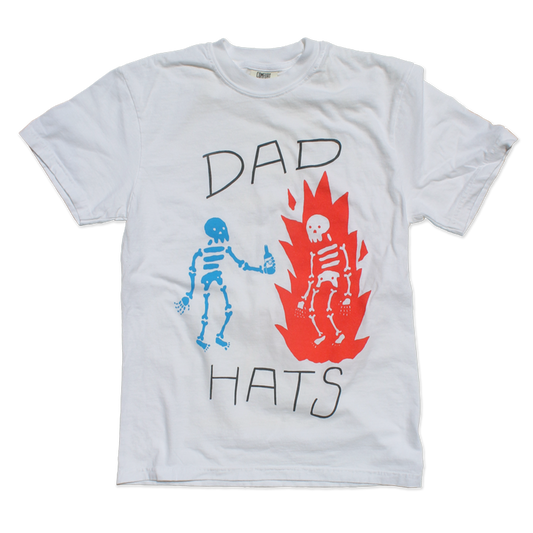 Dad Hats White Fire Skeleton Tee